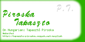 piroska tapaszto business card