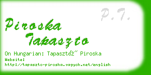 piroska tapaszto business card